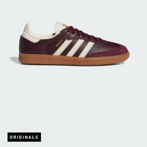 Adidas Samba Burgundy and Off-White Sneakers